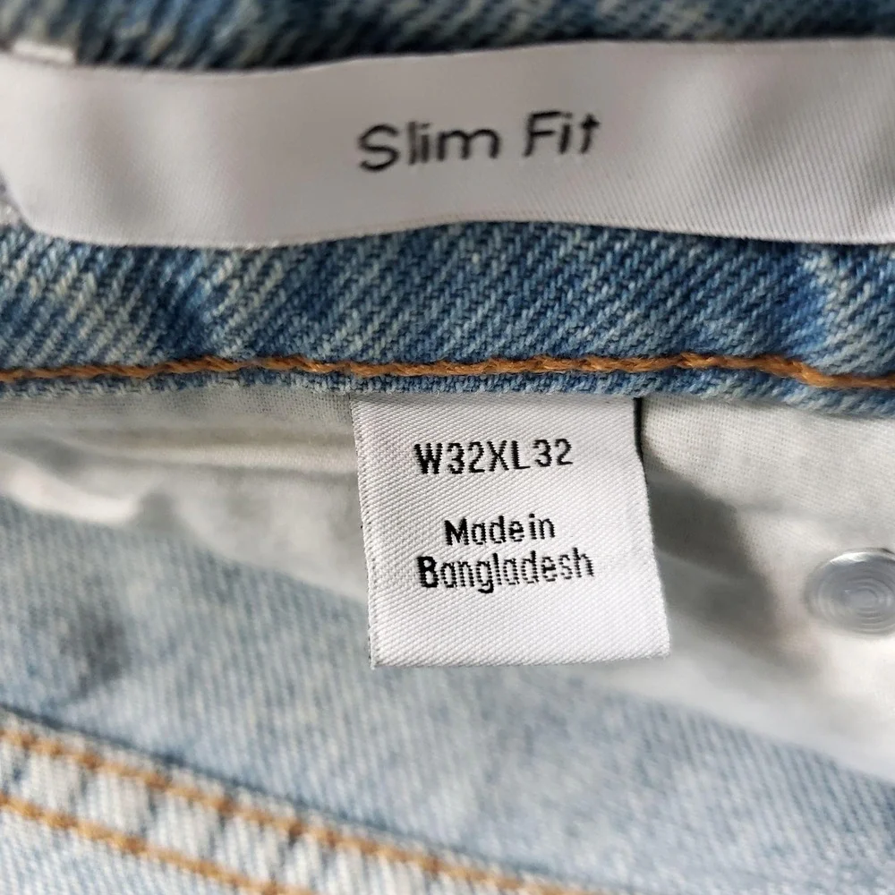 Calvin Klein Jeans Mens 32x32 Blue Light Wash Slim Tapered Cotton Denim Casual